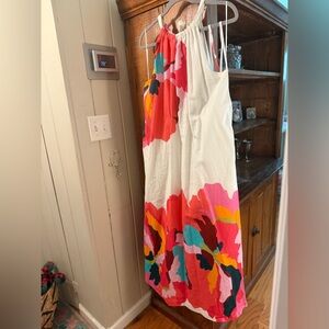 CROSBY by Mollie Burch Cream and Red Gathered Skirt